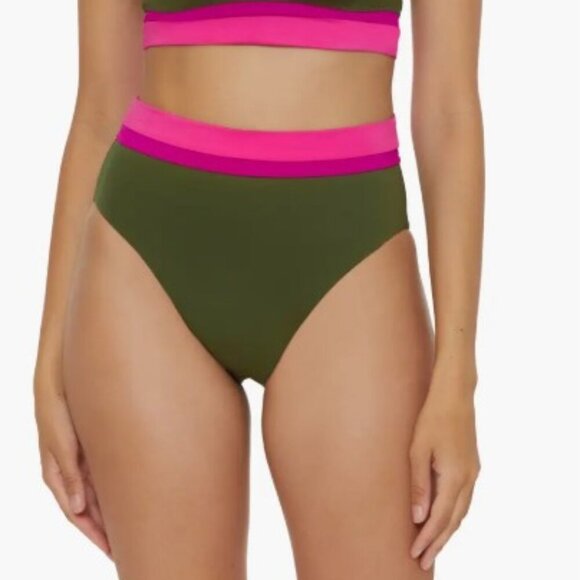 Trina Turk Colorblock High Waist Bikini Bottoms Size: 10  NWOT MSRP $94 - Picture 1 of 5